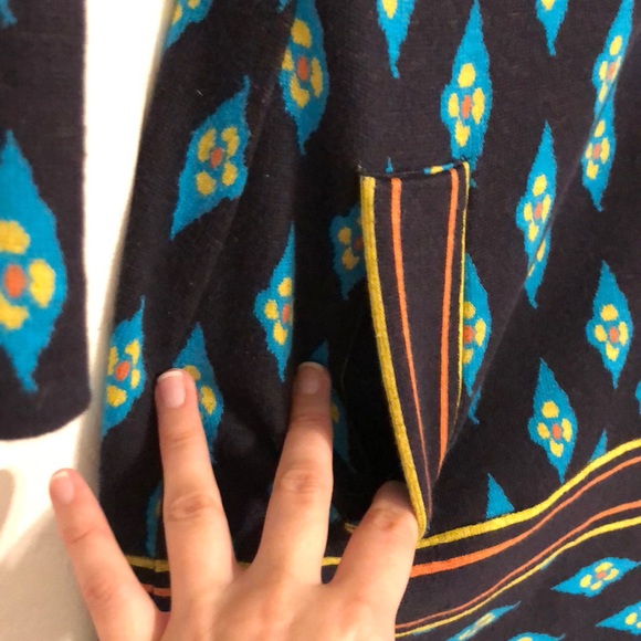 Plenty Sweater Dress Blue/Orange Ikat-style Print - Picture 5 of 6